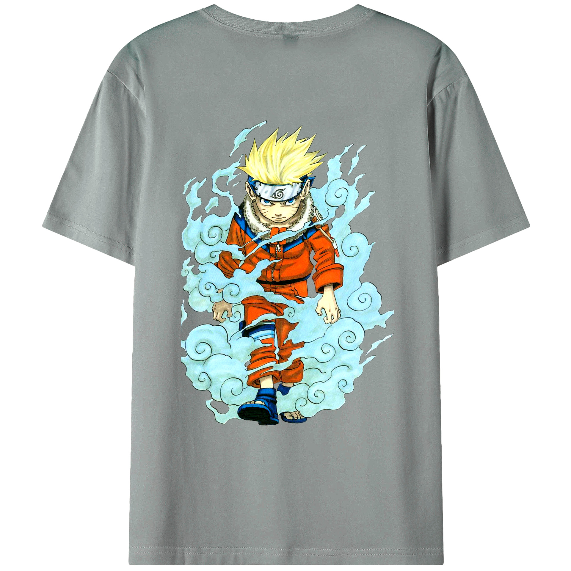 （画像用） NARUTO -ナルト- うずまき ナルト Uzumaki Naruto 綿100％ メンズ半袖Tシャツ（バックプリント） 通気性